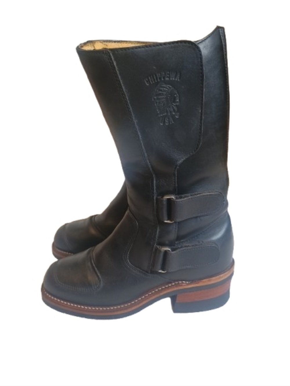 Chippewa Black Odessa Rally Motorcycle Boots Men’s  Usa Made Size:6D